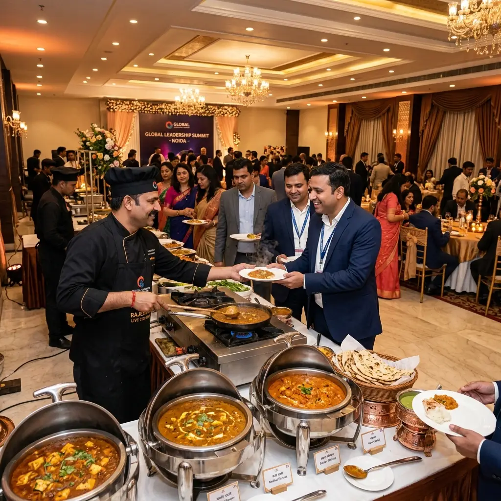 Corporate event catering setup by The Tadka Box in Noida